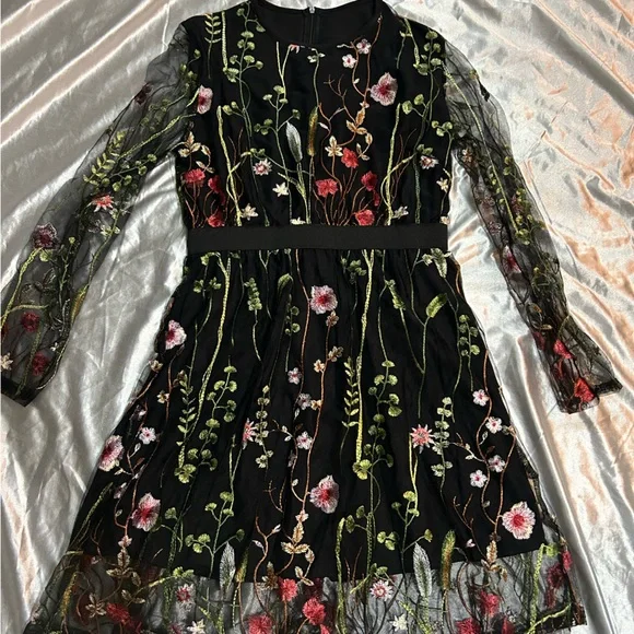 SHEIN | Dresses | Shein Mesh Floral Dress | Poshmark